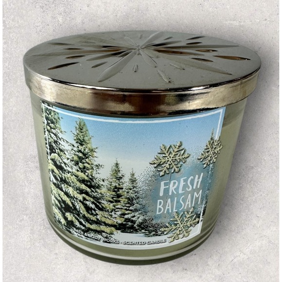 NEW! Bath & Body Works Fresh Balsam Scented 3 Wick Candle 14.5 OZ *Read - Picture 5 of 5
